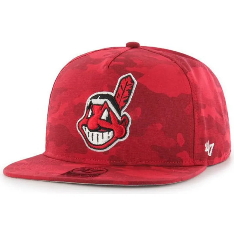 petten-plat-camouflage-snapback-van-cleveland-indians-mlb-van-47-brand