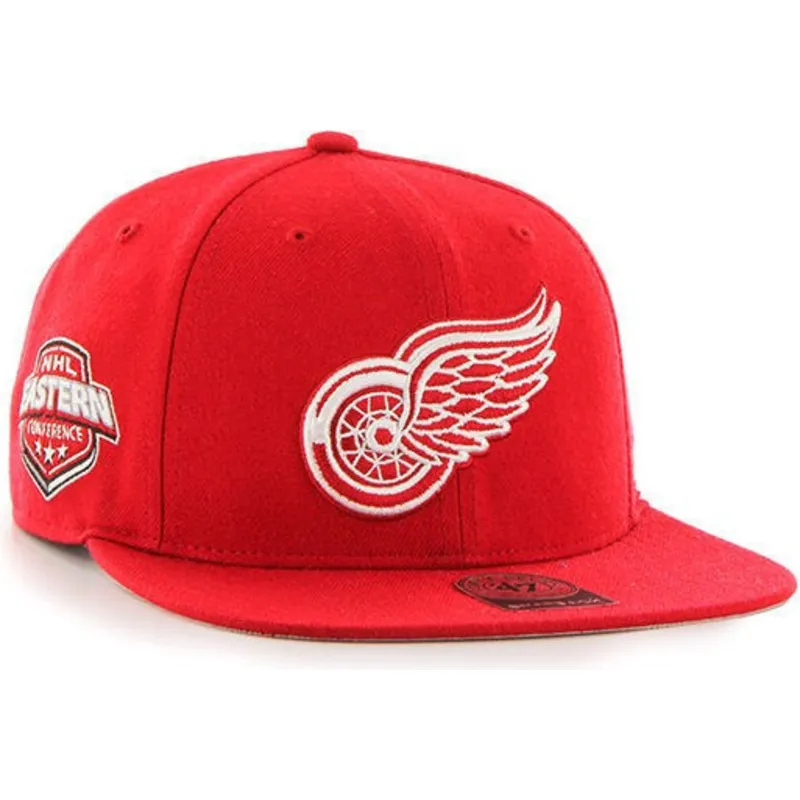 petten-plat-rood-snapback-van-detroit-red-wings-nhl-van-47-brand petten-plat-rood-snapback-van-detroit-red-wings-nhl-van-47-brand