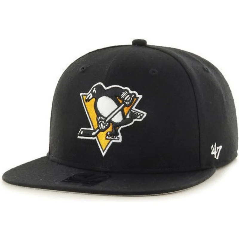 petten-plat-zwart-snapback-van-pittsburgh-penguins-nhl-van-47-brand petten-plat-zwart-snapback-van-pittsburgh-penguins-nhl-van-47-brand