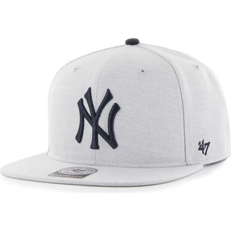 petten-plat-grijs-snapback-van-new-york-yankees-mlb-van-47-brand
