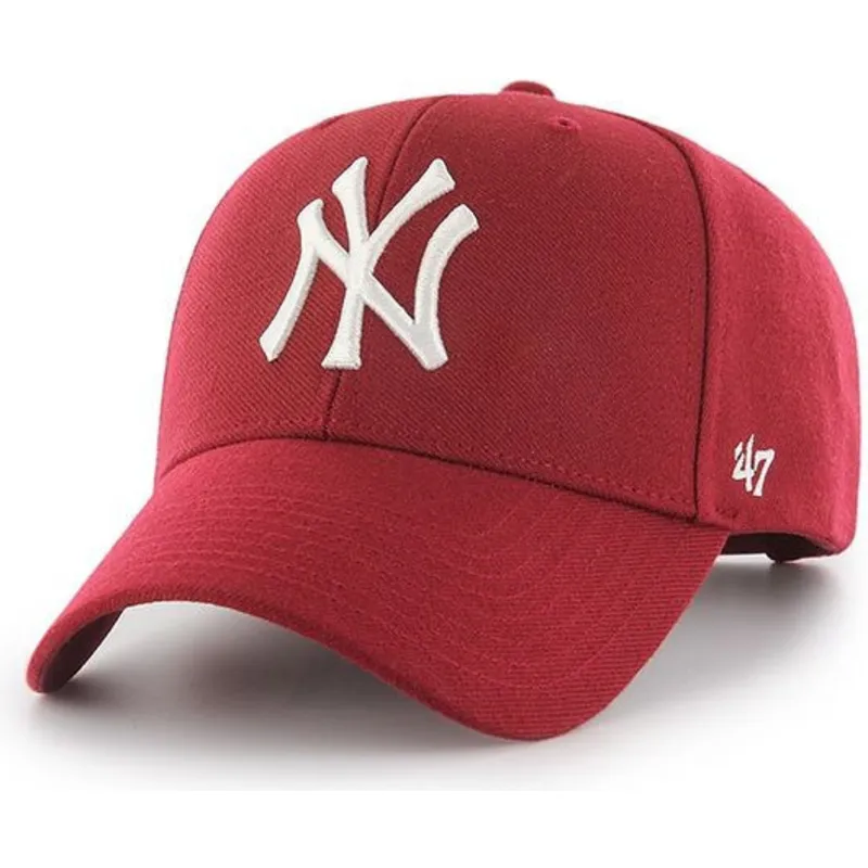 petten-gebogen-rood-snapback-van-new-york-yankees-mlb-van-47-brand petten-gebogen-rood-snapback-van-new-york-yankees-mlb-van-47-brand