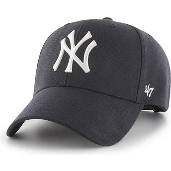 Petten gebogen marineblauw snapback van New York Yankees MLB van 47 Brand