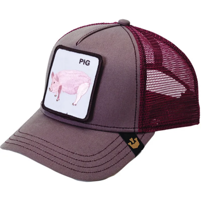 petten-gebogen-rood-snapback-pig-the-farm-van-goorin-bros