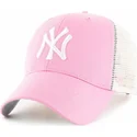 petten-gebogen-roze-snapback-van-new-york-yankees-mlb-van-47-brand