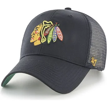 petten-gebogen-zwart-snapback-van-chicago-blackhawks-nhl-van-47-brand