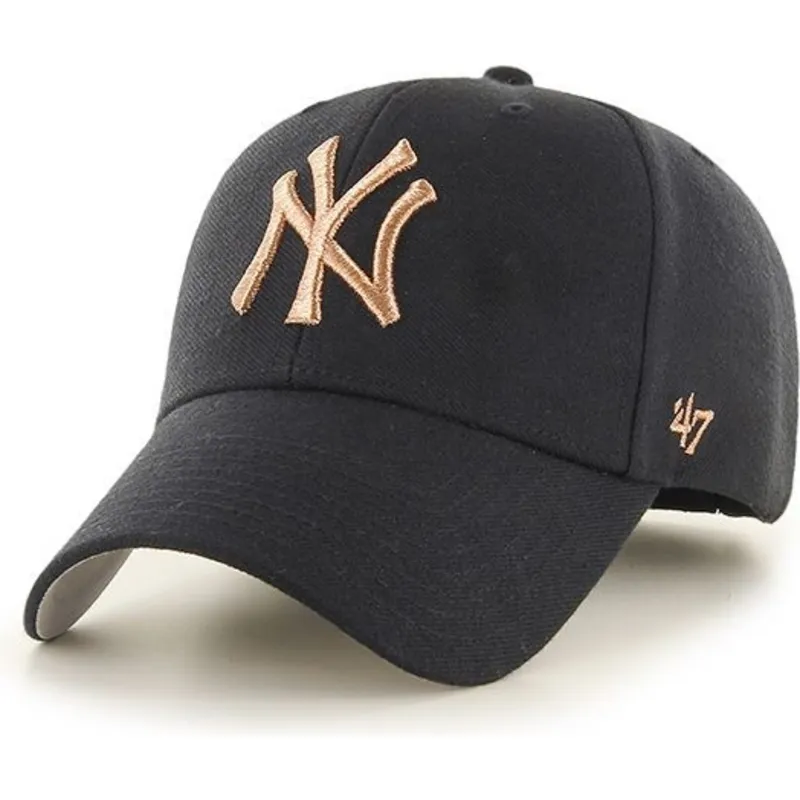 petten-gebogen-zwart-verstelbaar-bronce-van-new-york-yankees-mlb-van-47-brand petten-gebogen-zwart-verstelbaar-bronce-van-new-york-yankees-mlb-van-47-brand