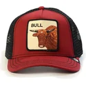 petten-gebogen-rood-snapback-bull-the-farm-van-goorin-bros