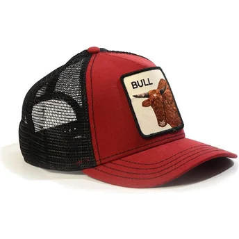 petten-gebogen-rood-snapback-bull-the-farm-van-goorin-bros