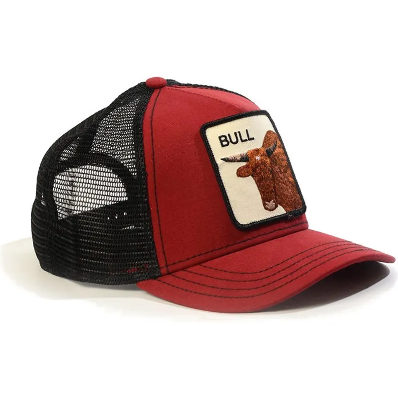 petten-gebogen-rood-snapback-bull-the-farm-van-goorin-bros