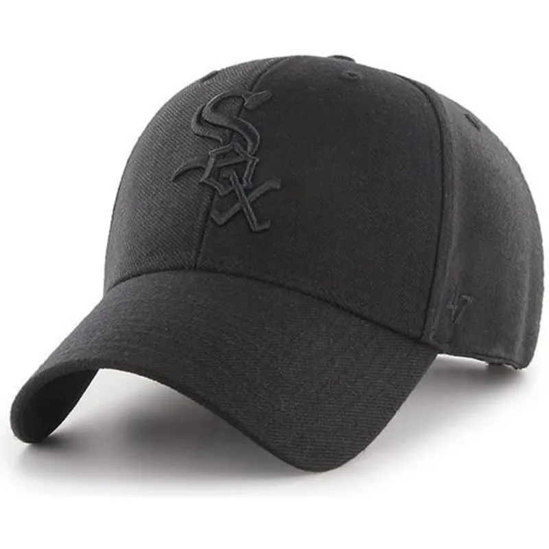 petten-gebogen-zwart-snapback-van-chicago-white-sox-mlb-van-47-brand