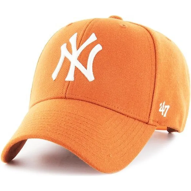 petten-gebogen-oranje-snapback-van-new-york-yankees-mlb-van-47-brand