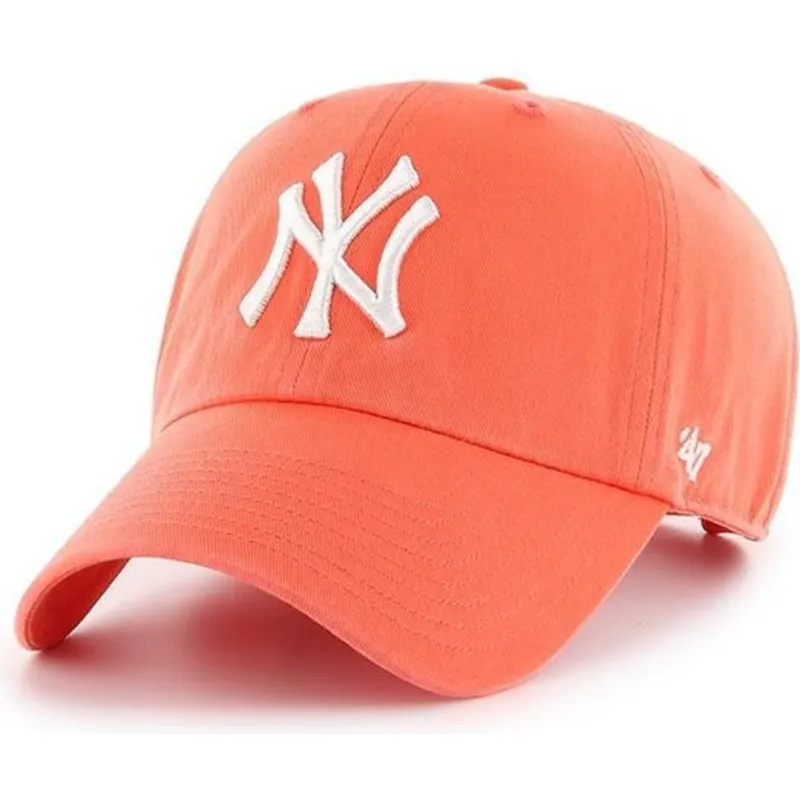 petten-gebogen-oranje-verstelbaar-pomelo-van-new-york-yankees-mlb-van-47-brand