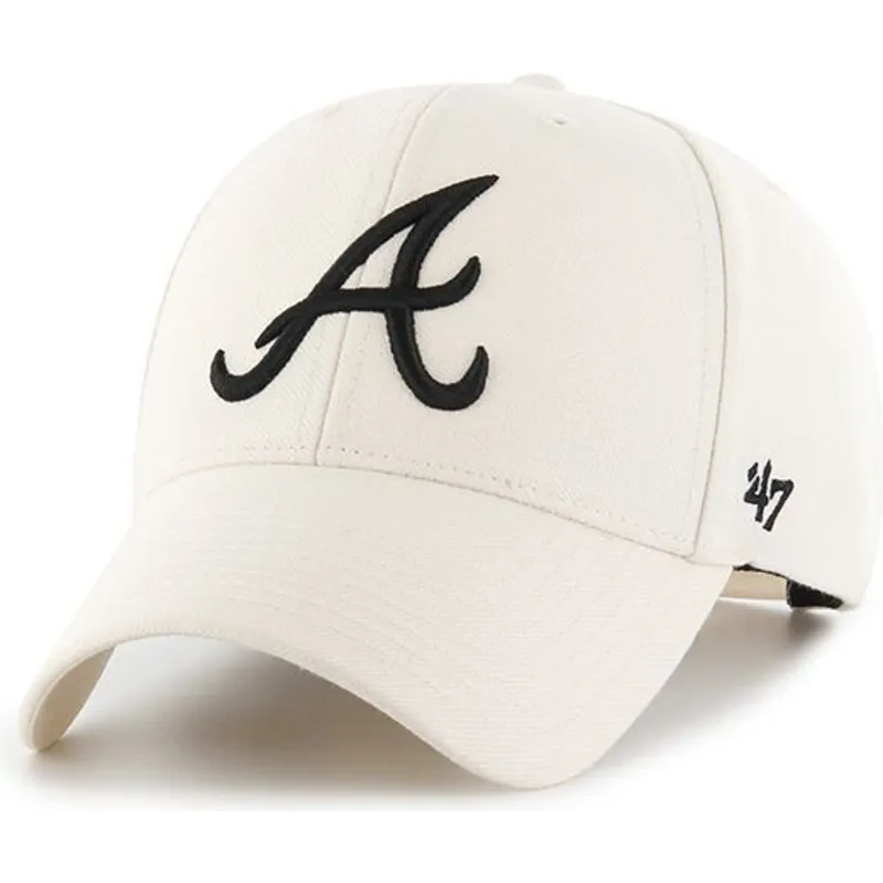 petten-gebogen-creme-snapback-van-atlanta-braves-mlb-van-47-brand
