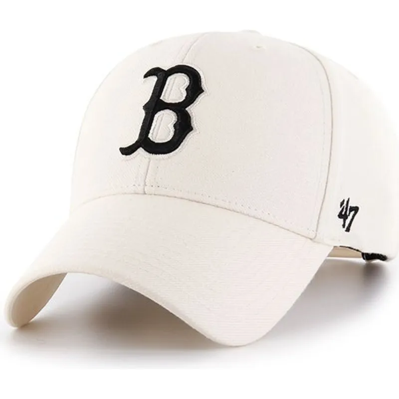 petten-gebogen-creme-snapback-van-boston-red-sox-mlb-van-47-brand