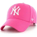 petten-gebogen-roze-snapback-magenta-van-new-york-yankees-mlb-van-47-brand