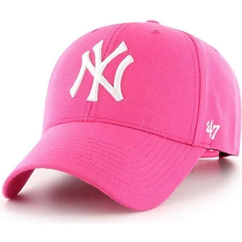 Petten gebogen roze snapback magenta van New York Yankees MLB van 47 Brand