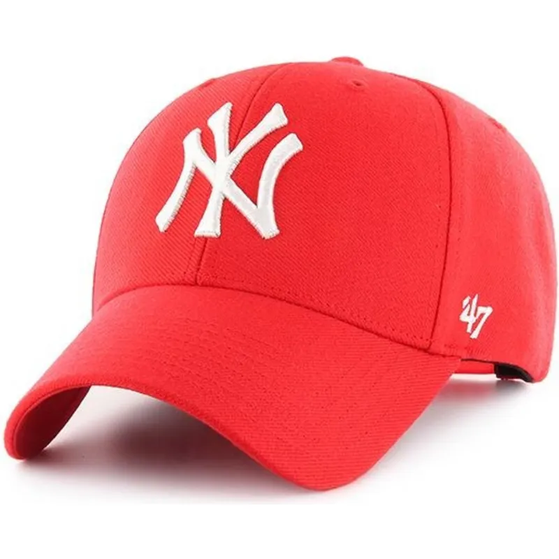 petten-gebogen-rood-snapback-van-new-york-yankees-mlb-van-47-brand