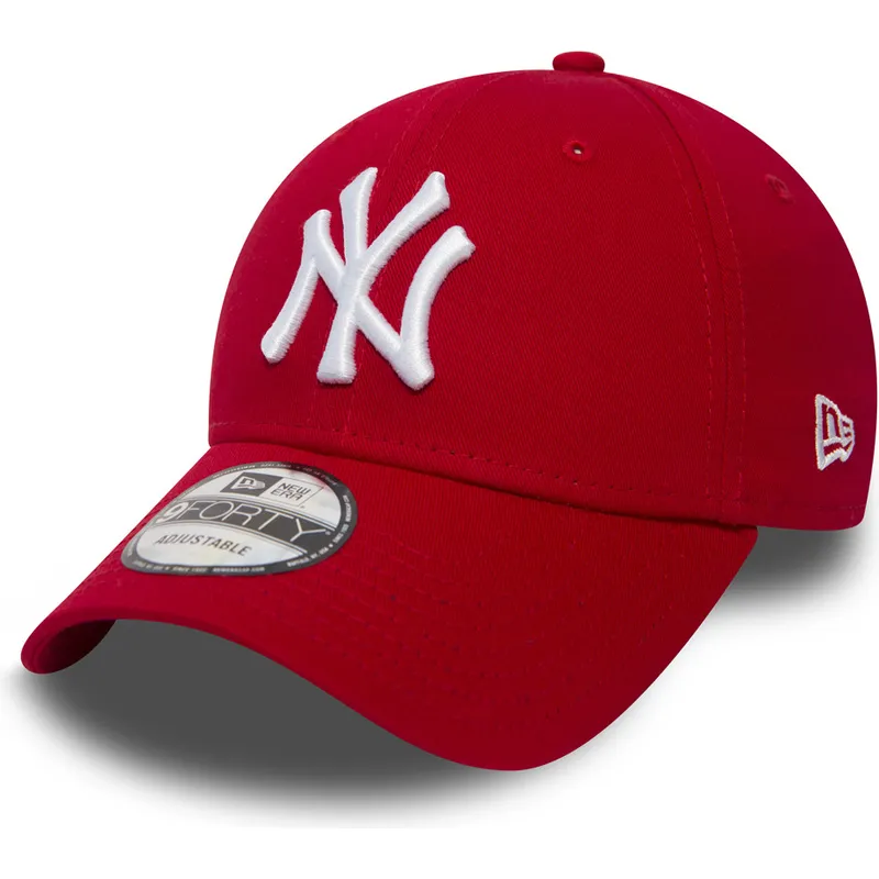petten-gebogen-rood-verstelbaar-9forty-essential-van-new-york-yankees-mlb-van-new-era
