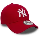 petten-gebogen-rood-verstelbaar-9forty-essential-van-new-york-yankees-mlb-van-new-era