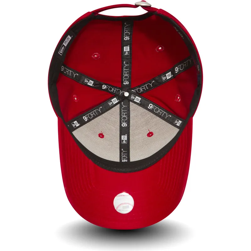 petten-gebogen-rood-verstelbaar-9forty-essential-van-new-york-yankees-mlb-van-new-era