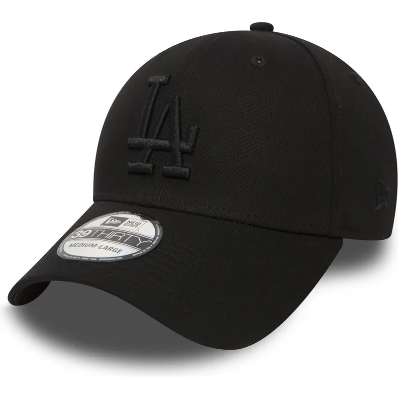 petten-gebogen-zwart-fitted-39thirty-essential-van-los-angeles-dodgers-mlb-van-new-era