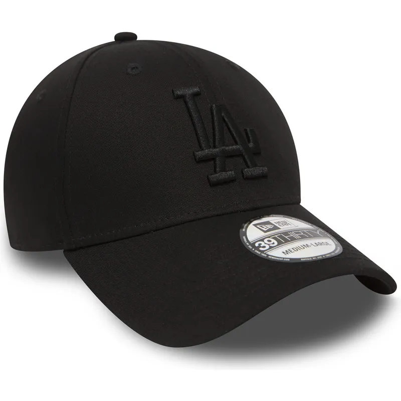 petten-gebogen-zwart-fitted-39thirty-essential-van-los-angeles-dodgers-mlb-van-new-era