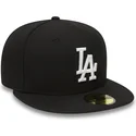 petten-plat-zwart-fitted-59fifty-essential-van-los-angeles-dodgers-mlb-van-new-era
