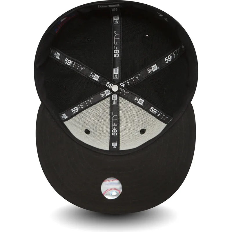 petten-plat-zwart-fitted-59fifty-essential-van-los-angeles-dodgers-mlb-van-new-era