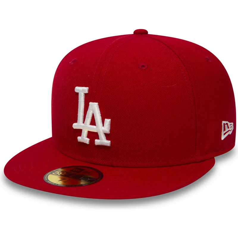 petten-plat-rood-fitted-59fifty-essential-van-los-angeles-dodgers-mlb-van-new-era