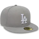 petten-plat-grijs-fitted-59fifty-essential-van-los-angeles-dodgers-mlb-van-new-era