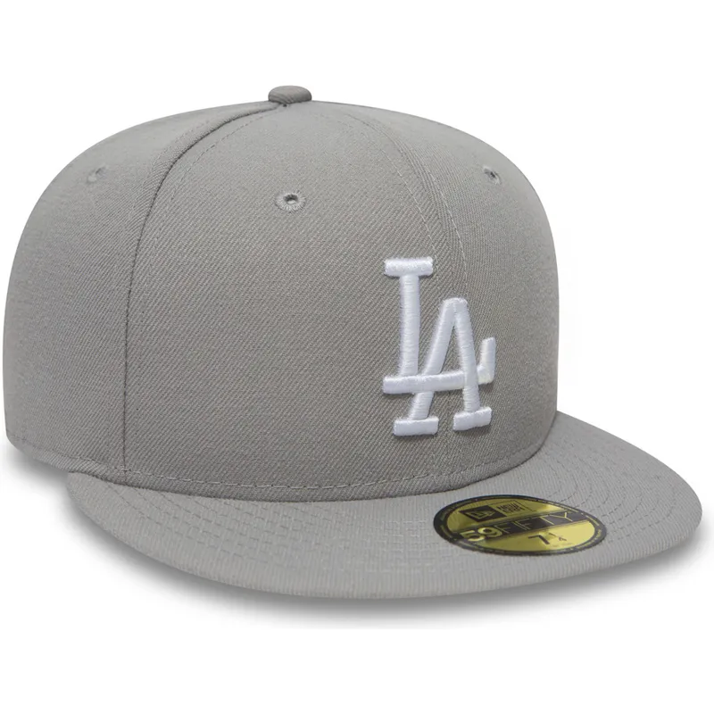 petten-plat-grijs-fitted-59fifty-essential-van-los-angeles-dodgers-mlb-van-new-era