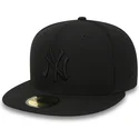 petten-plat-zwart-fitted-59fifty-black-on-black-van-new-york-yankees-mlb-van-new-era