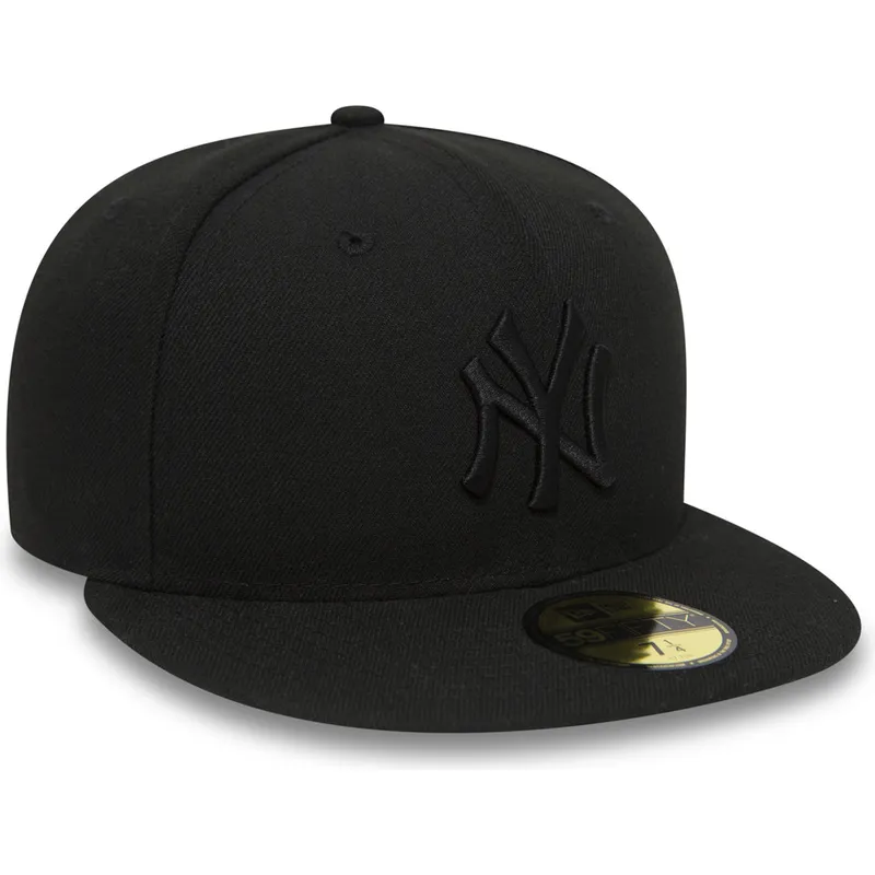 petten-plat-zwart-fitted-59fifty-black-on-black-van-new-york-yankees-mlb-van-new-era