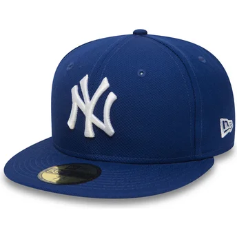 petten-plat-blauw-fitted-59fifty-essential-van-new-york-yankees-mlb-van-new-era