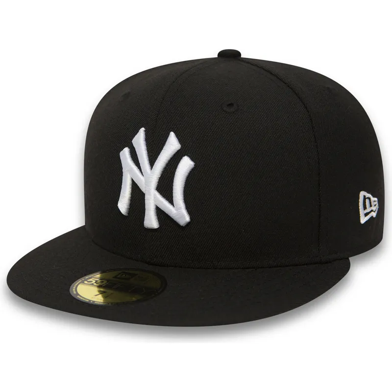 petten-plat-zwart-fitted-59fifty-essential-van-new-york-yankees-mlb-van-new-era