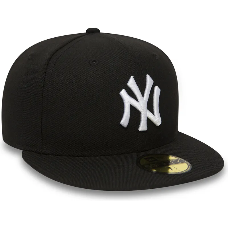 petten-plat-zwart-fitted-59fifty-essential-van-new-york-yankees-mlb-van-new-era
