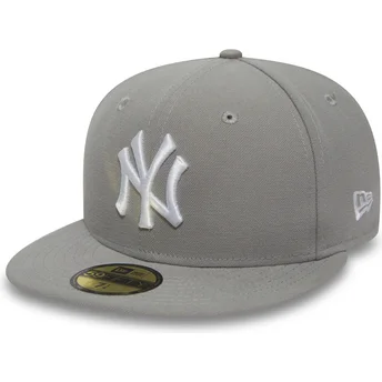 petten-plat-grijs-fitted-59fifty-essential-van-new-york-yankees-mlb-van-new-era