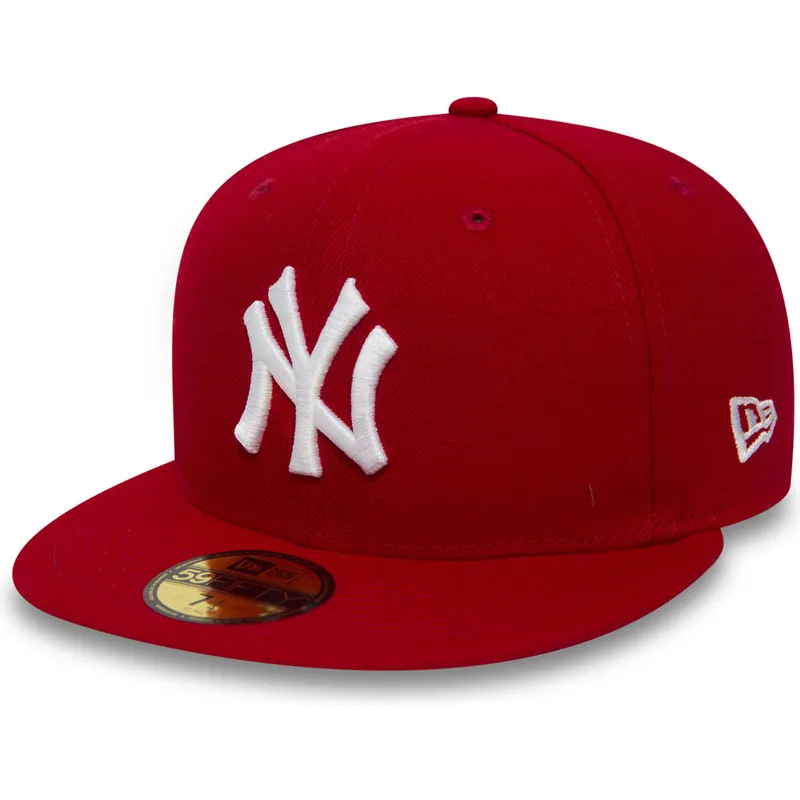 petten-plat-rood-fitted-59fifty-essential-van-new-york-yankees-mlb-van-new-era