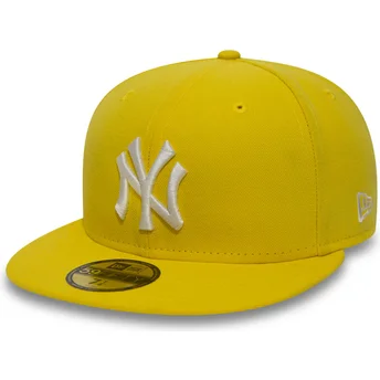 petten-plat-geel-fitted-59fifty-essential-van-new-york-yankees-mlb-van-new-era