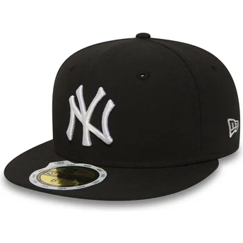 petten-plat-zwart-fitted-voor-kinderen-59fifty-essential-van-new-york-yankees-mlb-van-new-era