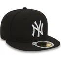 petten-plat-zwart-fitted-voor-kinderen-59fifty-essential-van-new-york-yankees-mlb-van-new-era