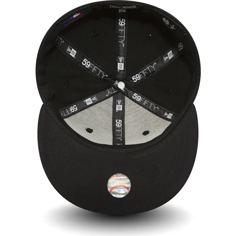petten-plat-zwart-fitted-voor-kinderen-59fifty-essential-van-new-york-yankees-mlb-van-new-era