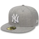 petten-plat-grijs-fitted-59fifty-essential-van-new-york-yankees-mlb-van-new-era