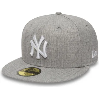 petten-plat-grijs-fitted-59fifty-essential-van-new-york-yankees-mlb-van-new-era