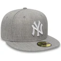 petten-plat-grijs-fitted-59fifty-essential-van-new-york-yankees-mlb-van-new-era