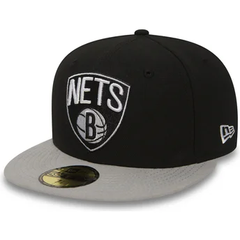 petten-plat-zwart-fitted-59fifty-essential-van-brooklyn-nets-nba-van-new-era
