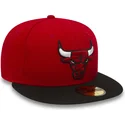 petten-plat-rood-fitted-59fifty-essential-van-chicago-bulls-nba-van-new-era