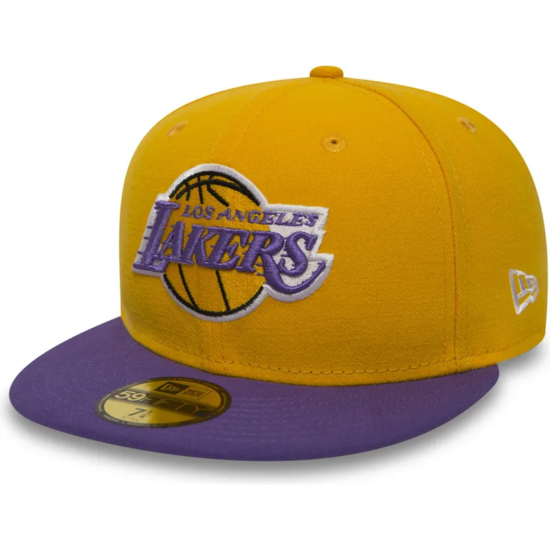 petten-plat-geel-fitted-59fifty-essential-van-los-angeles-lakers-nba-van-new-era