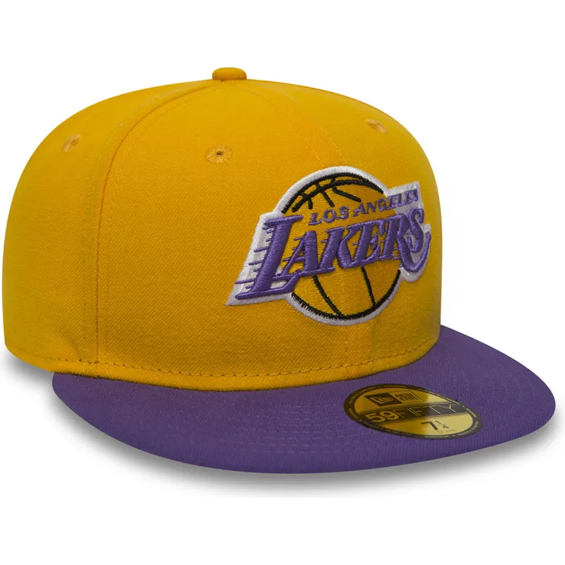 petten-plat-geel-fitted-59fifty-essential-van-los-angeles-lakers-nba-van-new-era
