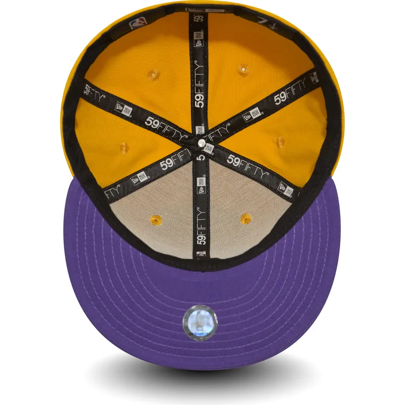 petten-plat-geel-fitted-59fifty-essential-van-los-angeles-lakers-nba-van-new-era